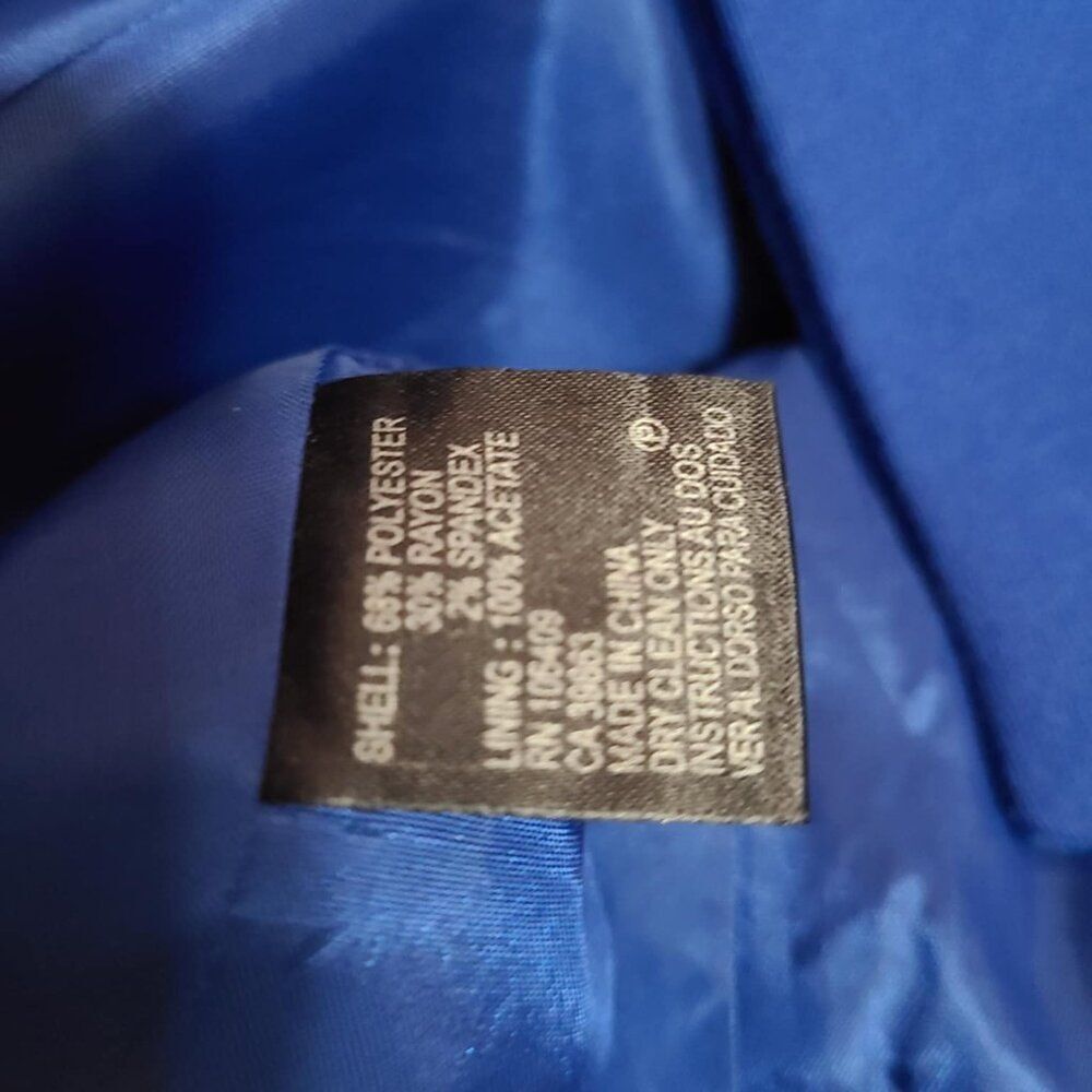Isabella DeMarco Tahari Blue Double Breasted Jacket size 2 - Picture 4 of 11